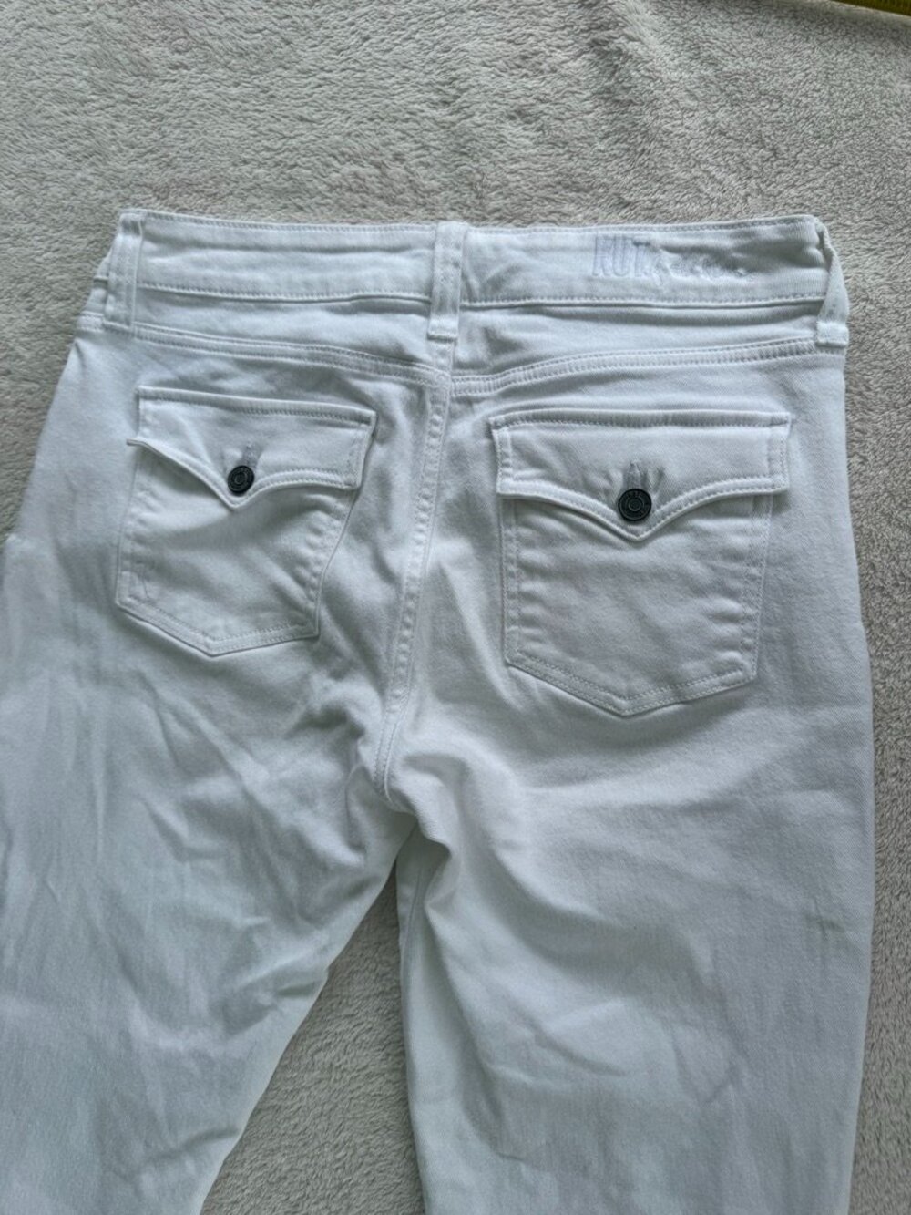 Kut From The Cloth Nikki Mid Rise Ankle Flare White Jeans Size 8 - Picture 10 of 13